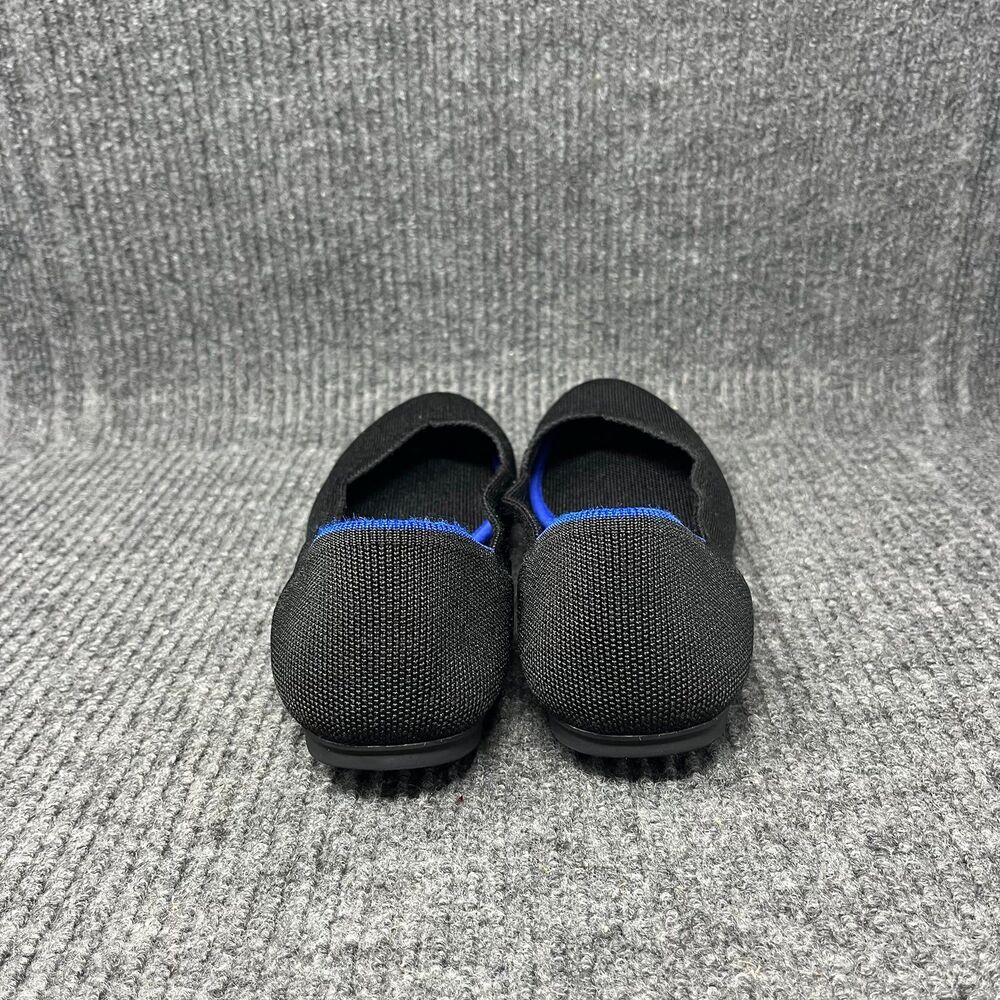 EUC Rothy's Black Flats with Blue trim - Picture 4 of 6
